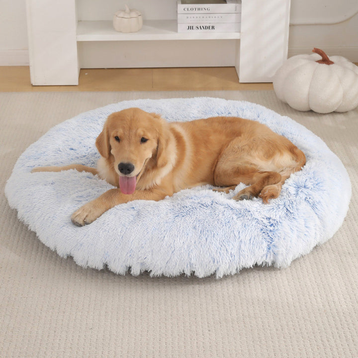 Round Pet Plush Warm Dog Bed