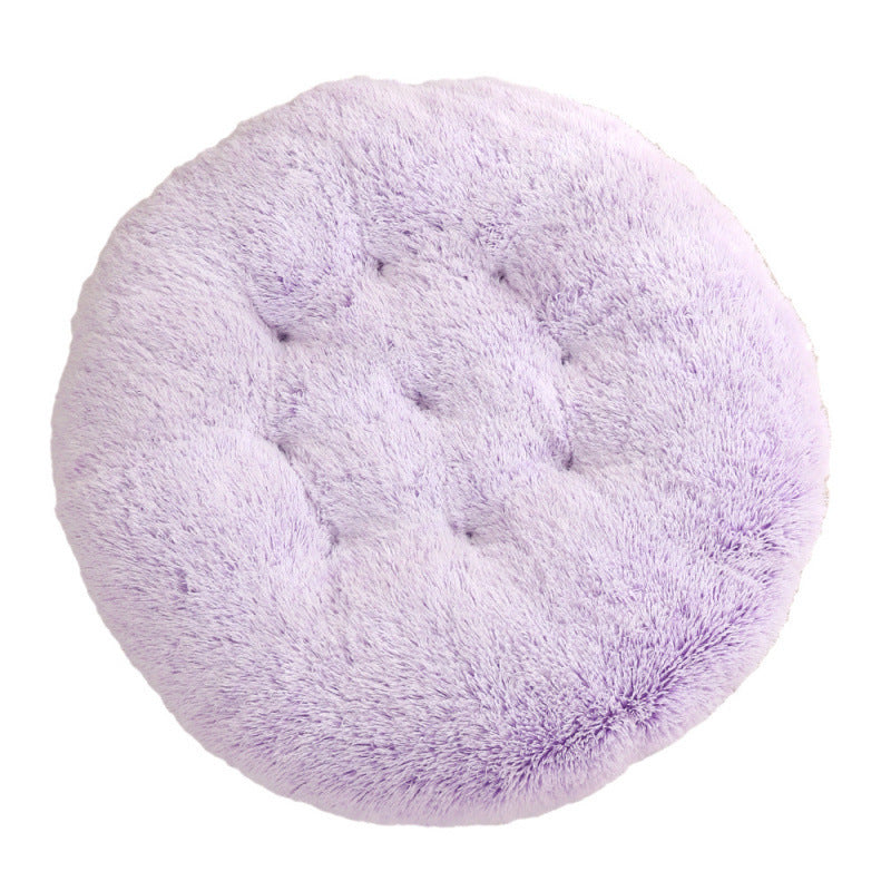 Round Pet Plush Warm Dog Bed