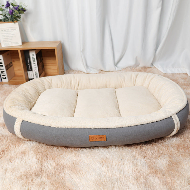 Dog Linen Round Nest Non-slip Pet Bed
