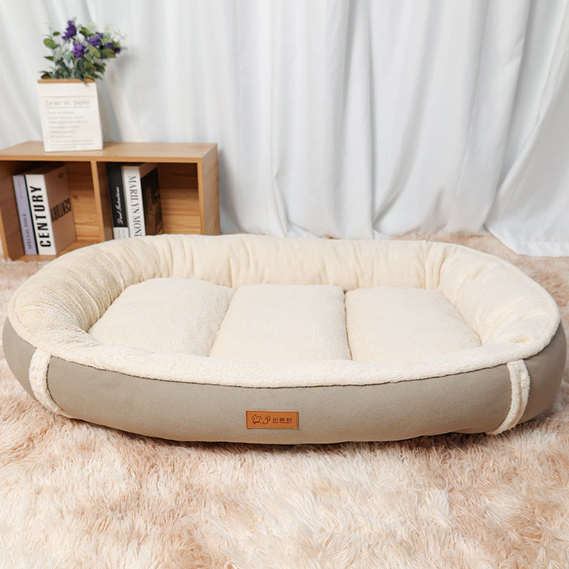 Dog Linen Round Nest Non-slip Pet Bed