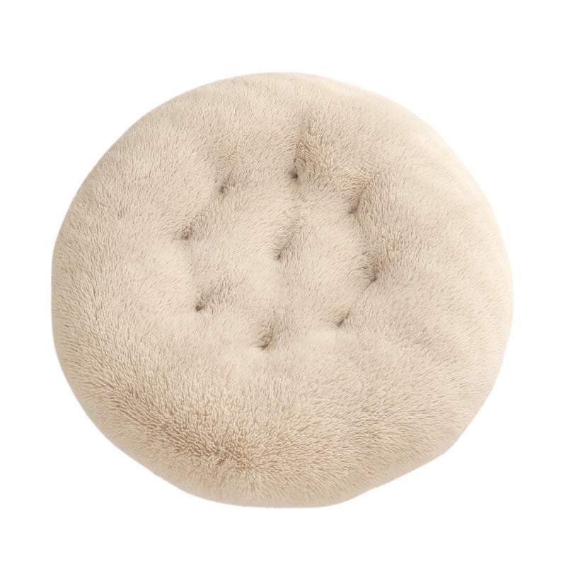 Round Pet Plush Warm Dog Bed