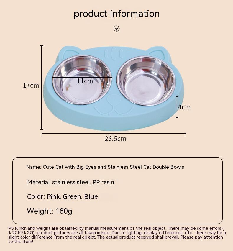 Cat Water Feeding Pet Rice Basin Bowl