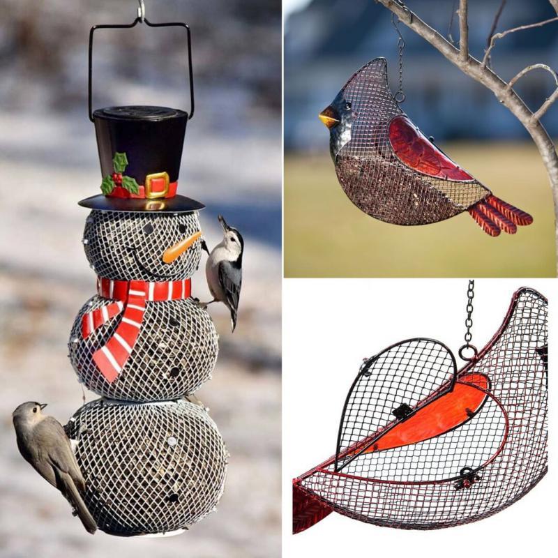 Snowman Bird Style Pendant Red Bird Feeder