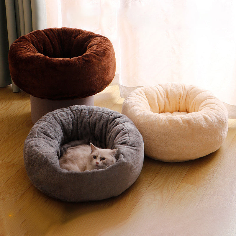 Pet Long Plush Donut Bed