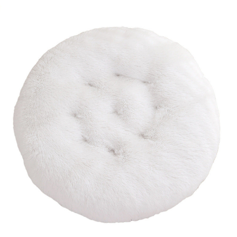Round Pet Plush Warm Dog Bed