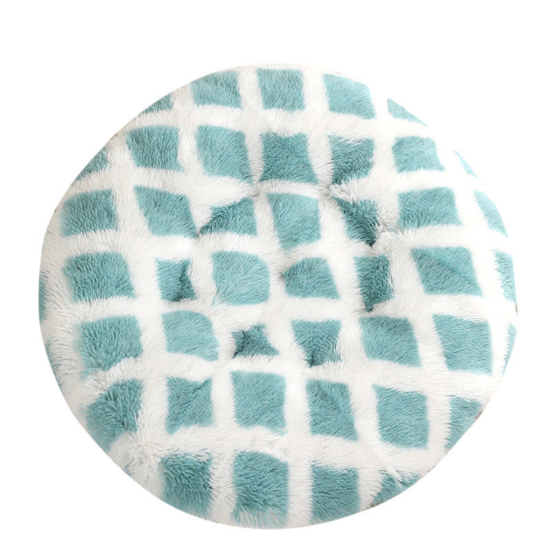 Round Pet Plush Warm Dog Bed