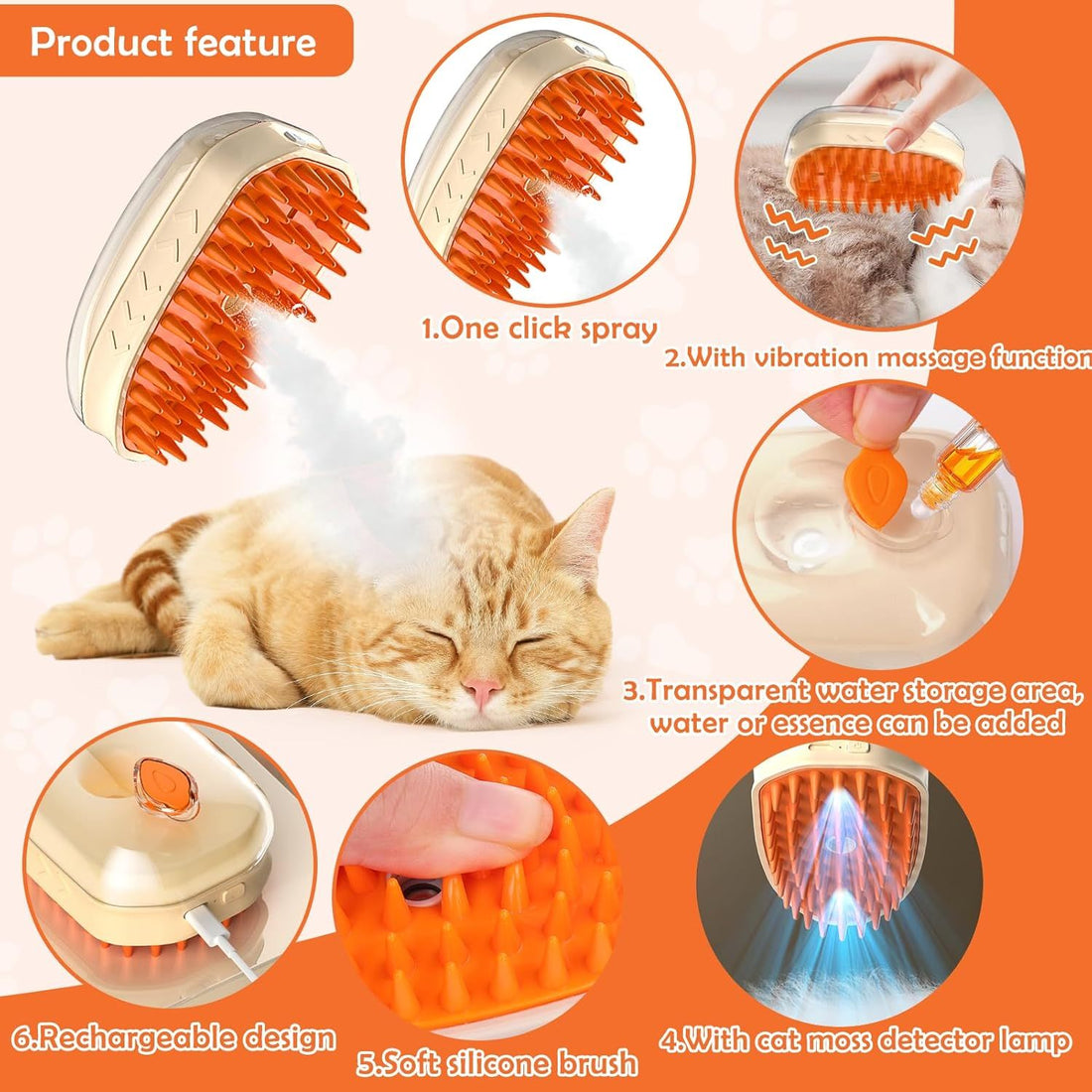 4 In 1 Cat Multifunctional Hair Grooming Brush