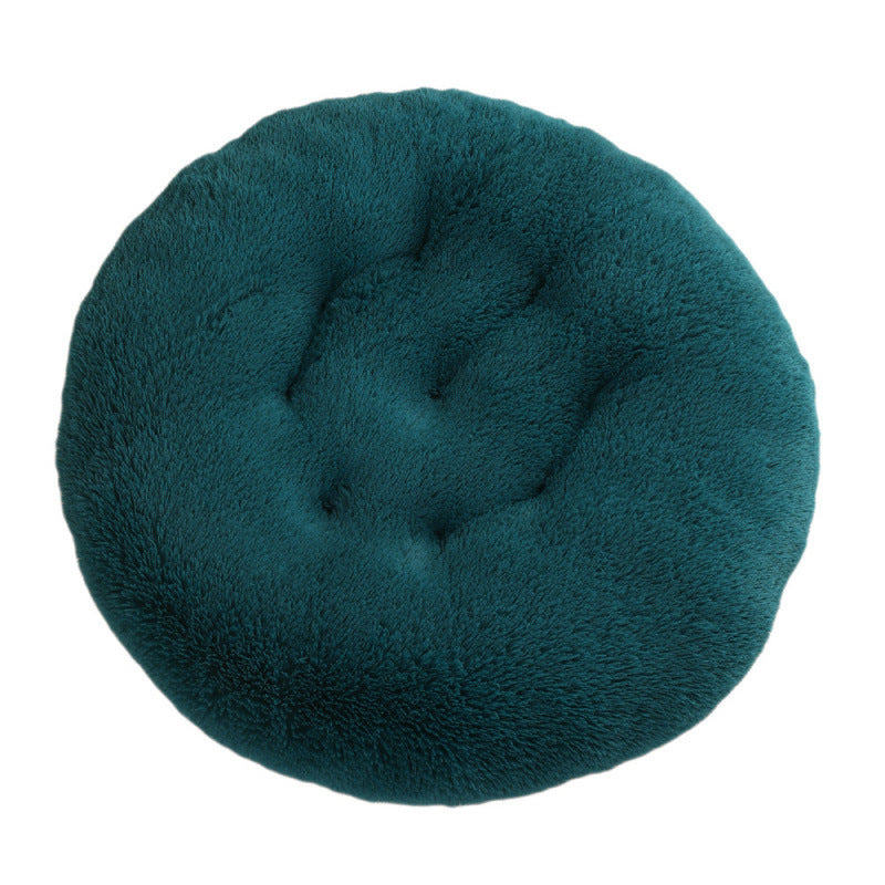 Round Pet Plush Warm Dog Bed
