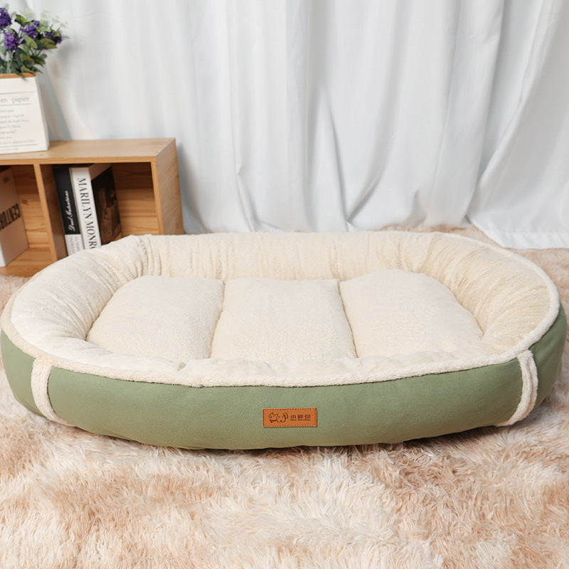 Dog Linen Round Nest Non-slip Pet Bed