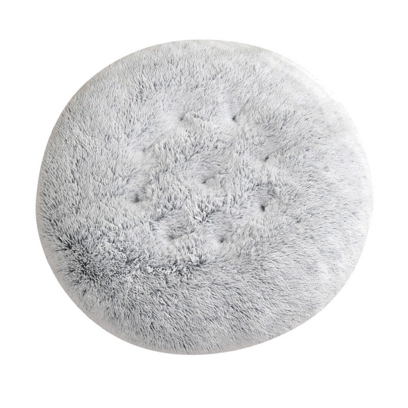 Round Pet Plush Warm Dog Bed