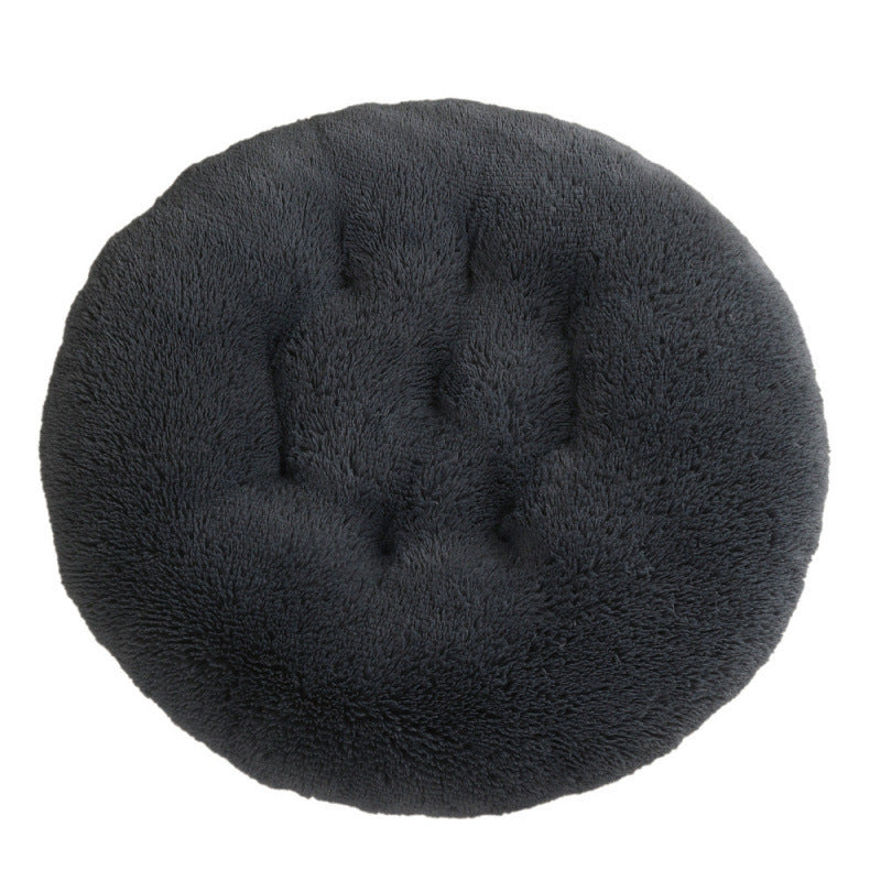 Round Pet Plush Warm Dog Bed