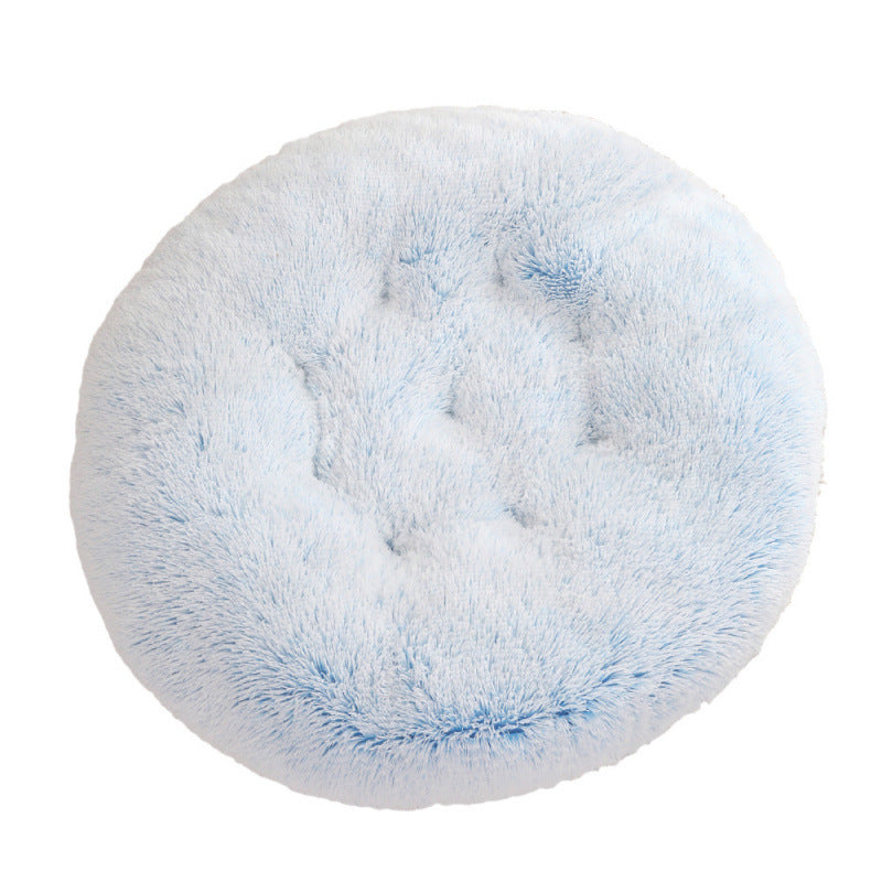 Round Pet Plush Warm Dog Bed