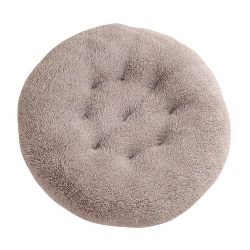 Round Pet Plush Warm Dog Bed