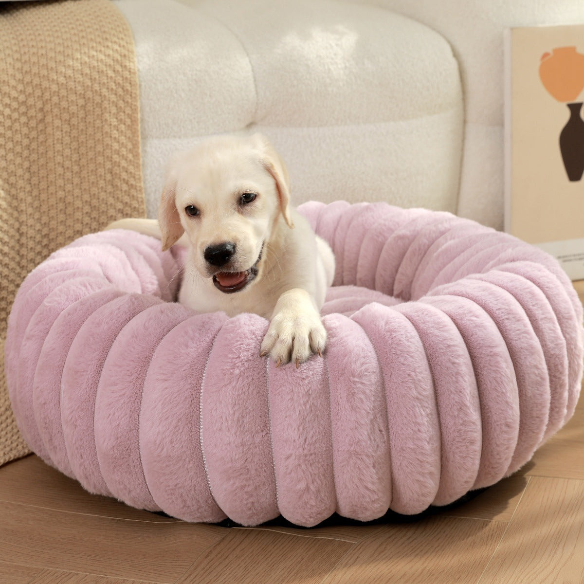 High Weight Round Long Hair Pet Bed