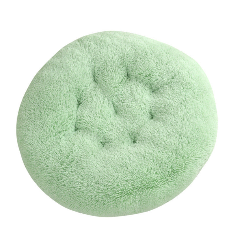 Round Pet Plush Warm Dog Bed