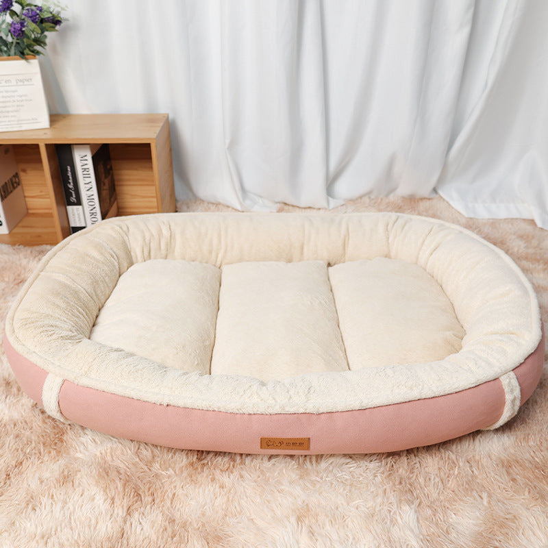 Dog Linen Round Nest Non-slip Pet Bed