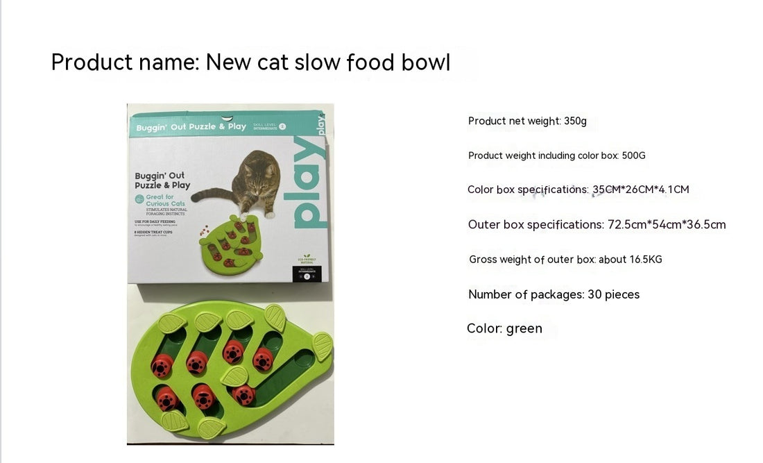 Christmas Pet Cat Slow Feeding Bowl