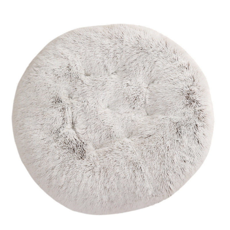 Round Pet Plush Warm Dog Bed