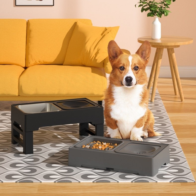 Dog Double Stainless Stand Pet Feeding Bowl